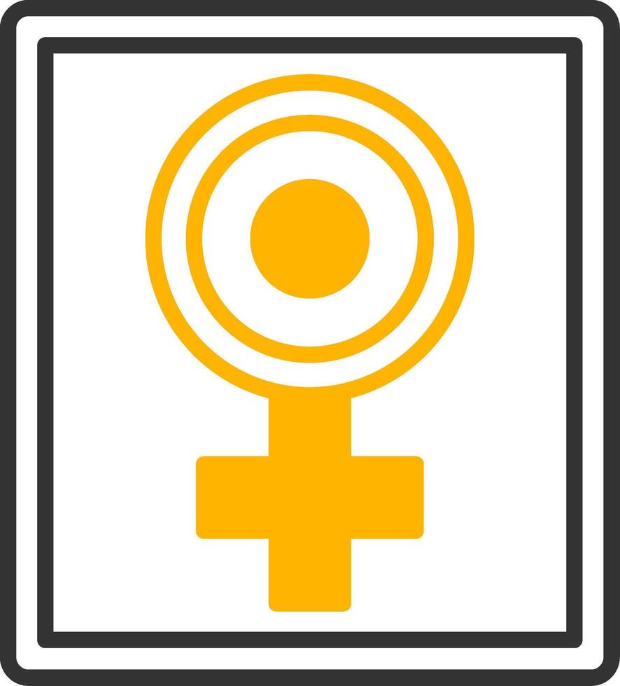 Girl Power Line Two Color Icon vector
