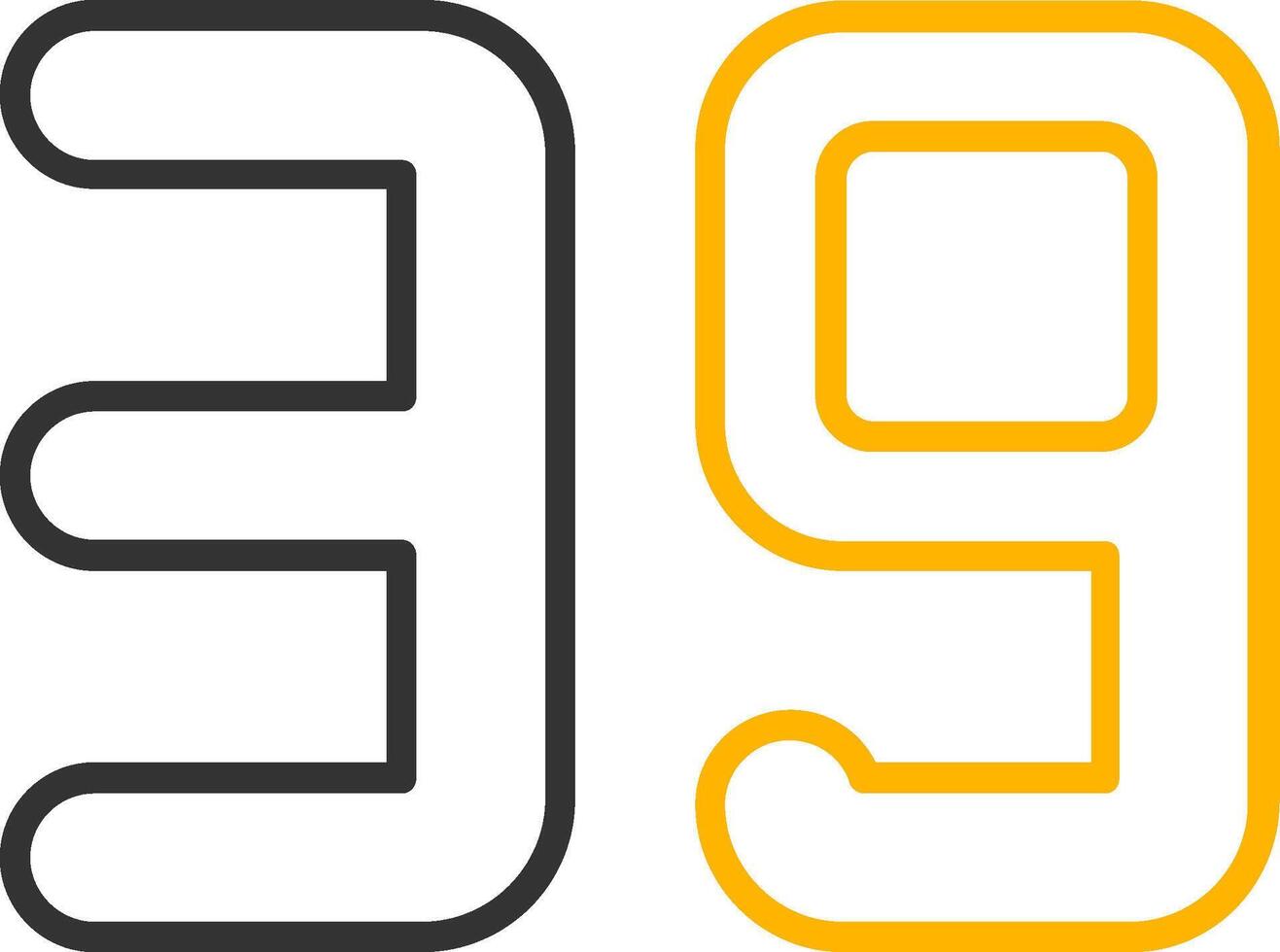 Thirty nine Line Two Color Icon vector