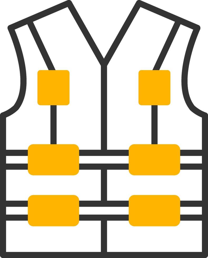 Life Jacket Line Two Color Icon vector