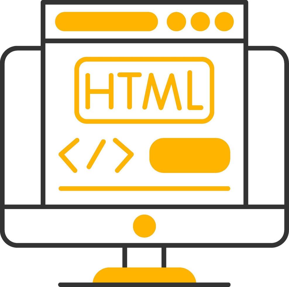 Html Line Two Color Icon vector