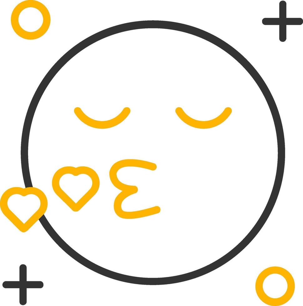 Kiss Line Two Color Icon vector