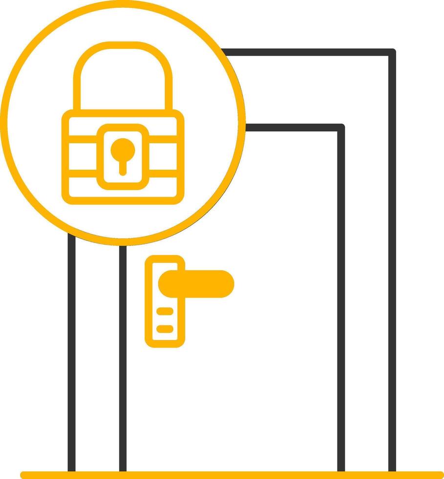 Door Lock Line Two Color Icon vector