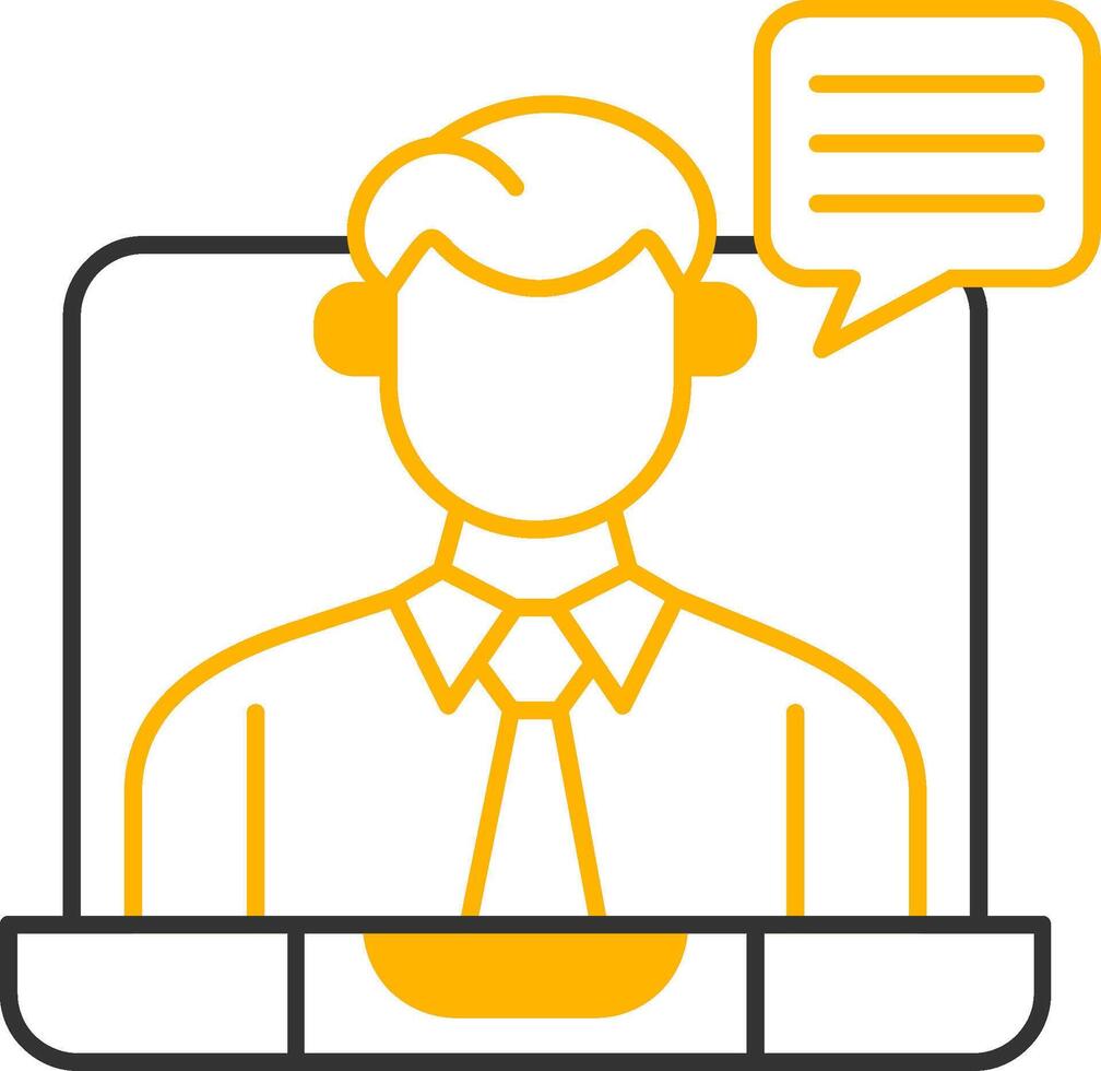 Virtual Meeting Line Two Color Icon vector