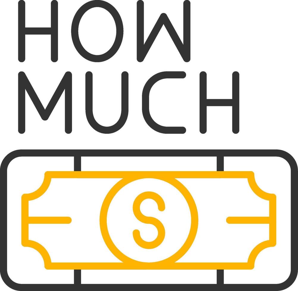 How Much Line Two Color Icon vector
