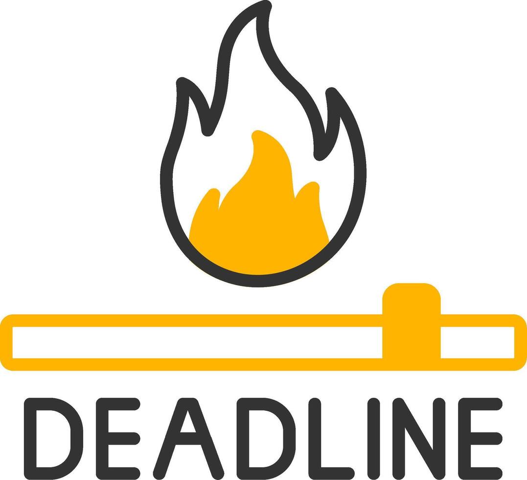 DeadLine Two Color Line Two Color Icon vector
