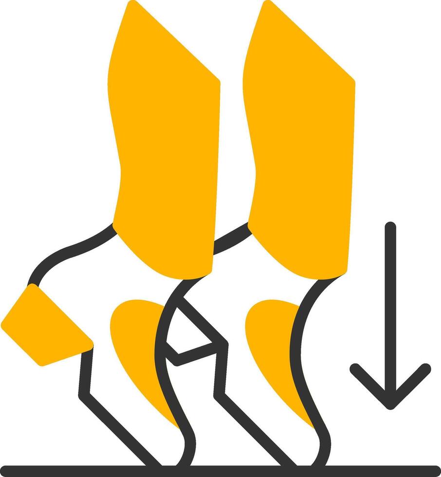 Toe Stand Line Two Color Icon vector