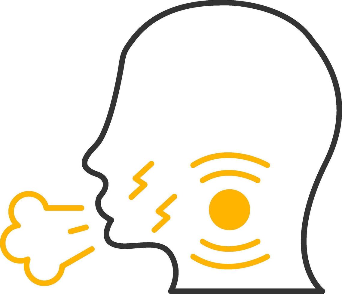 Cough Line Two Color Icon vector
