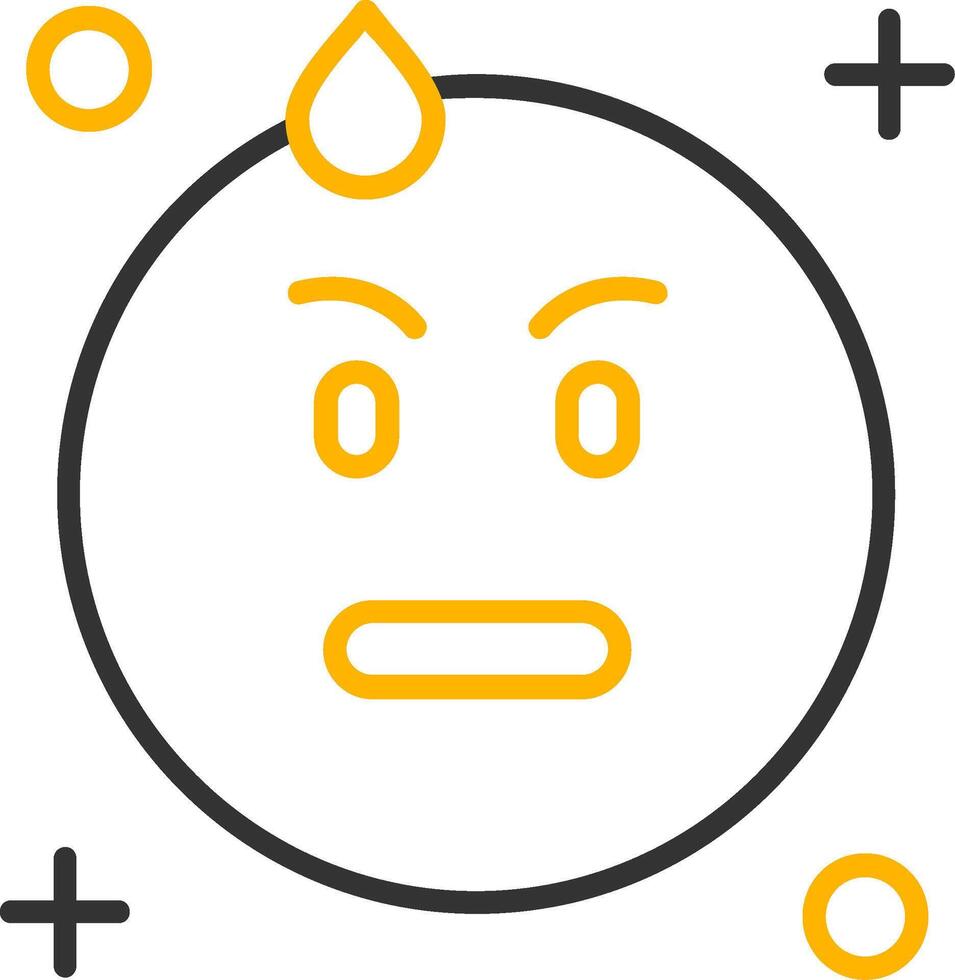 Embarrassed Line Two Color Icon vector