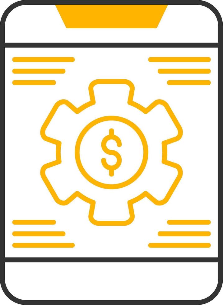 Banking App Settings Line Two Color Icon vector