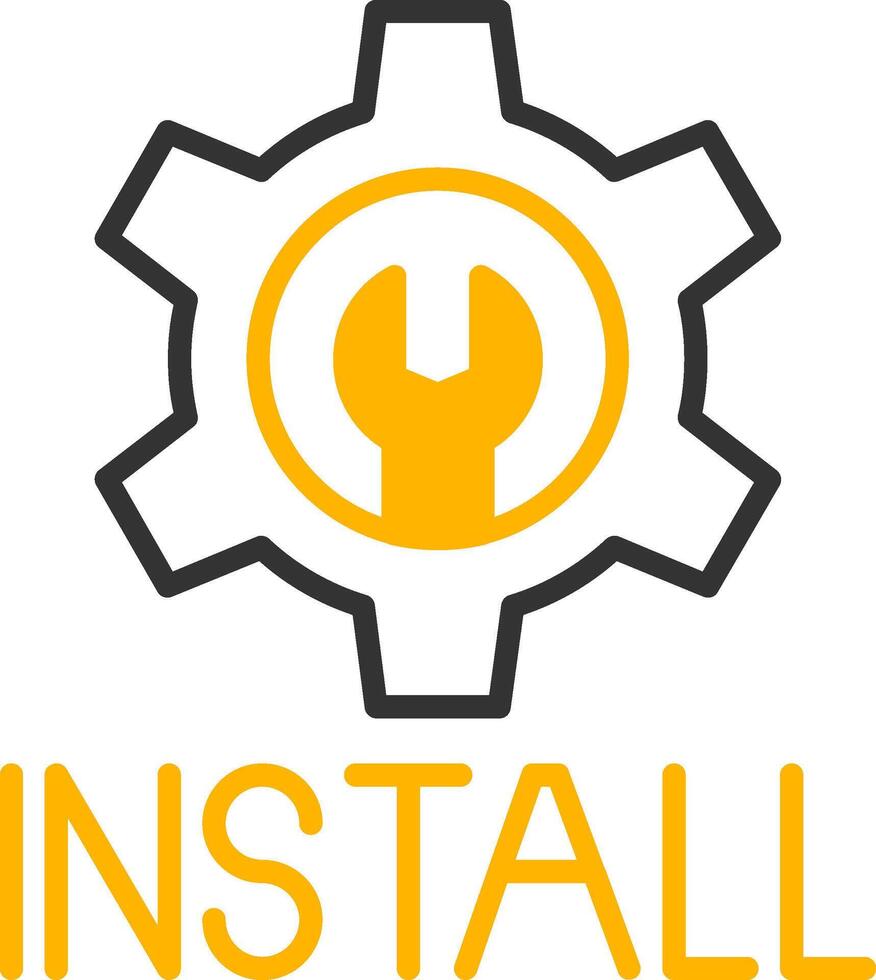 Install Line Two Color Icon vector
