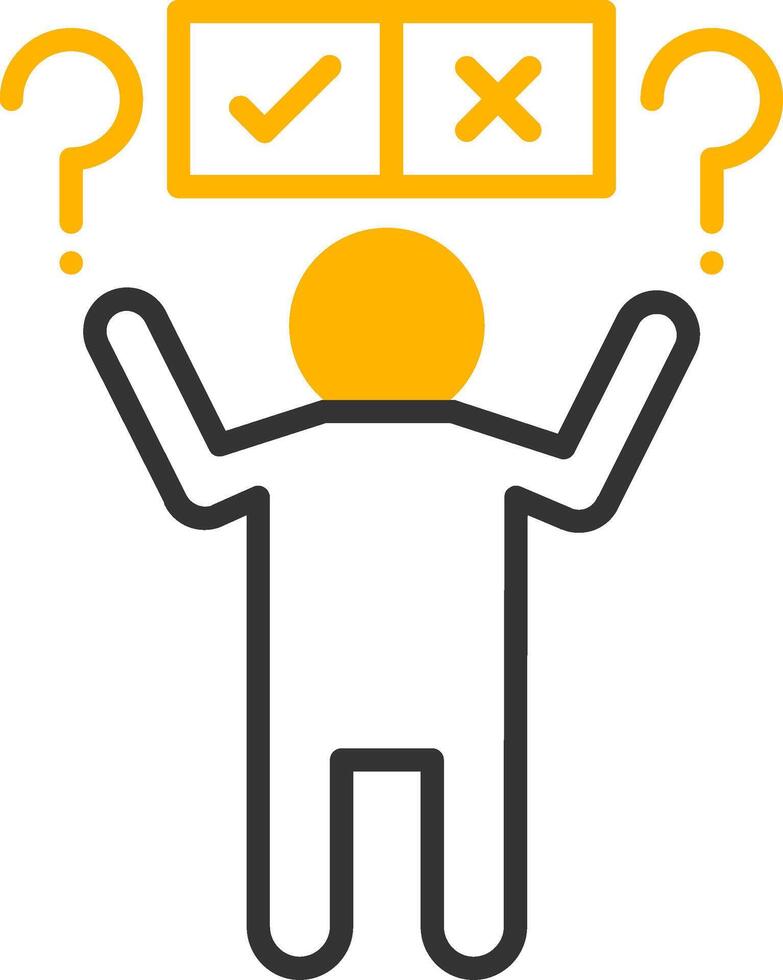 Confusion Line Two Color Icon vector