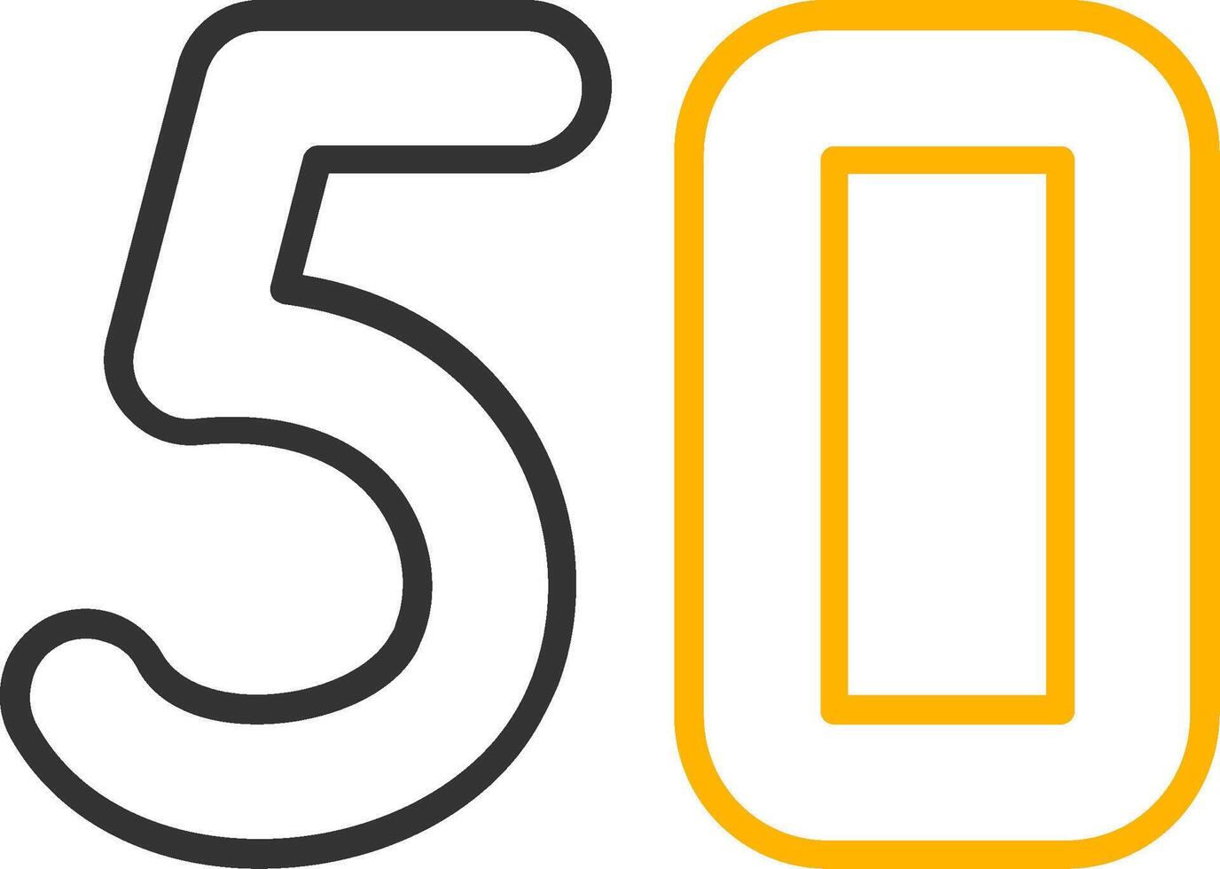 Fifty Line Two Color Icon vector