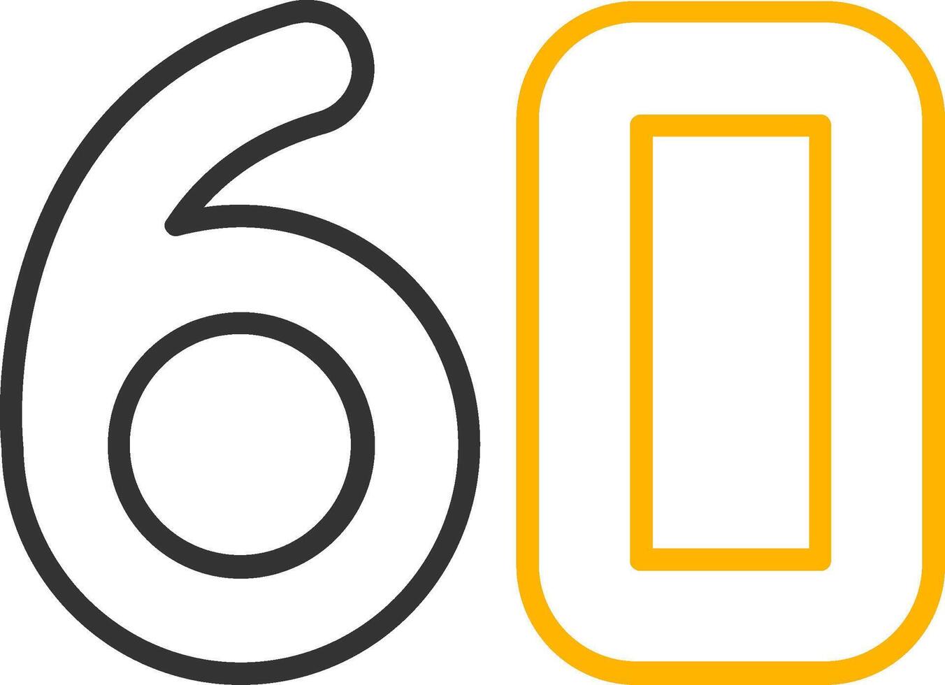 Sixty Line Two Color Icon vector