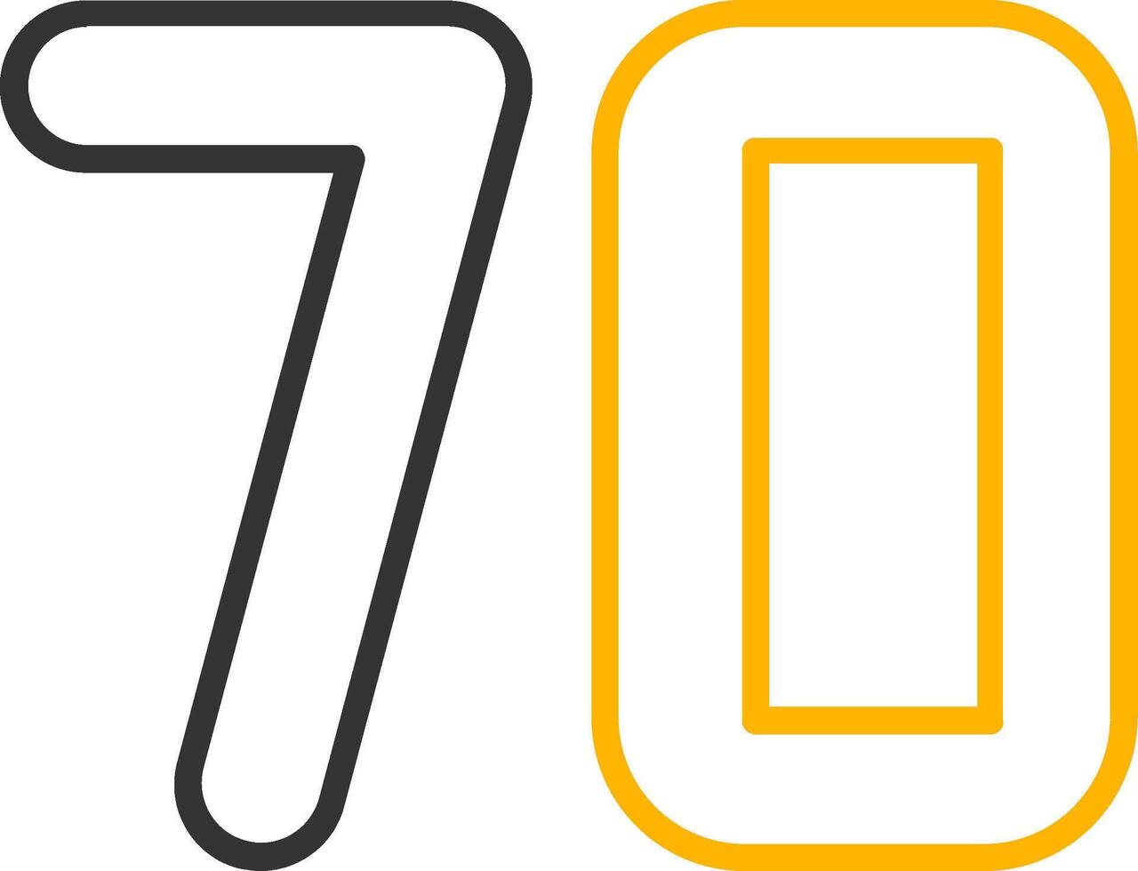 Seventy Line Two Color Icon vector