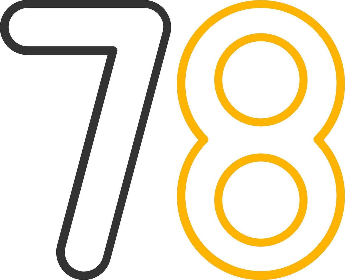 Seventy eight Line Two Color Icon vector