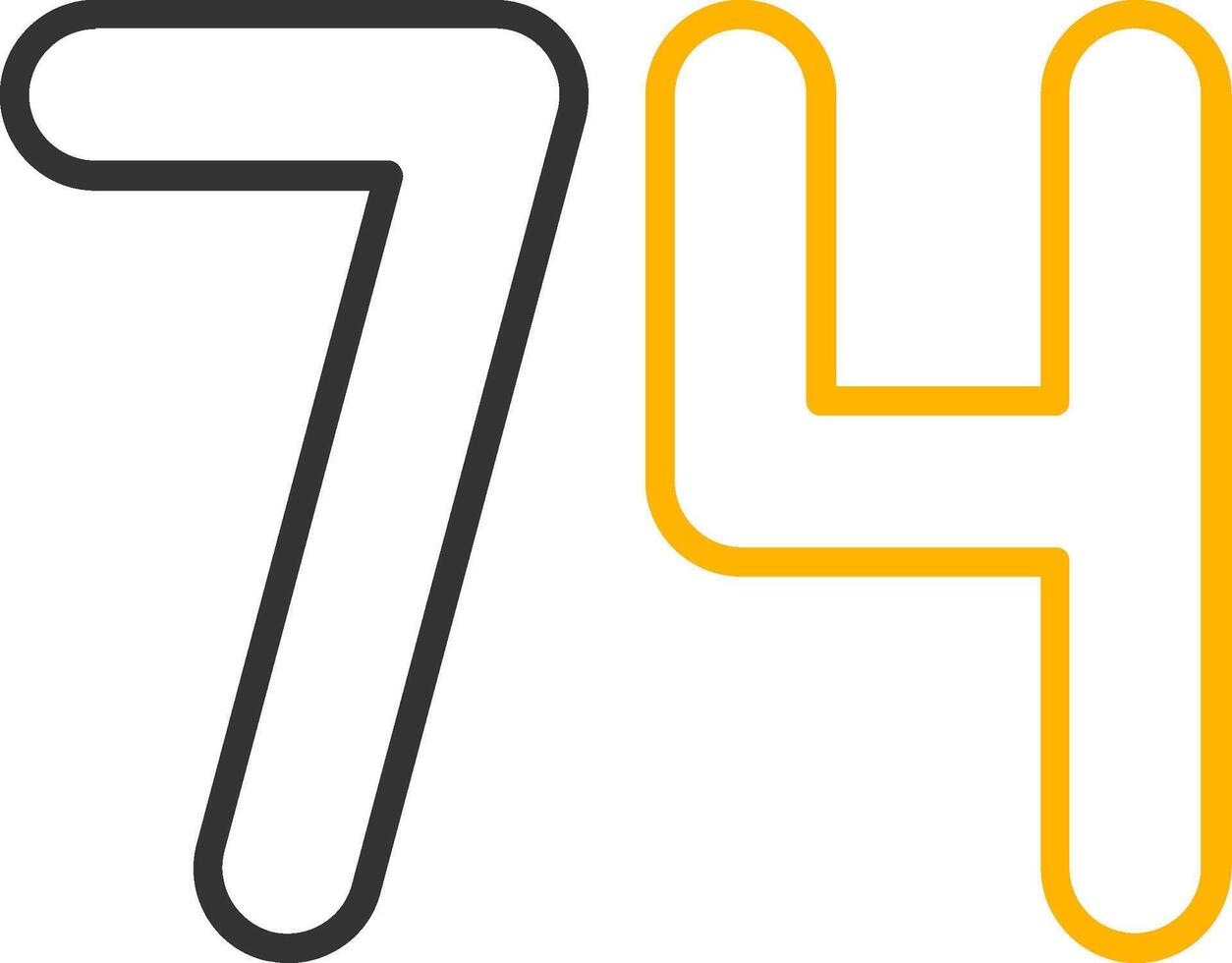 Seventy four Line Two Color Icon vector
