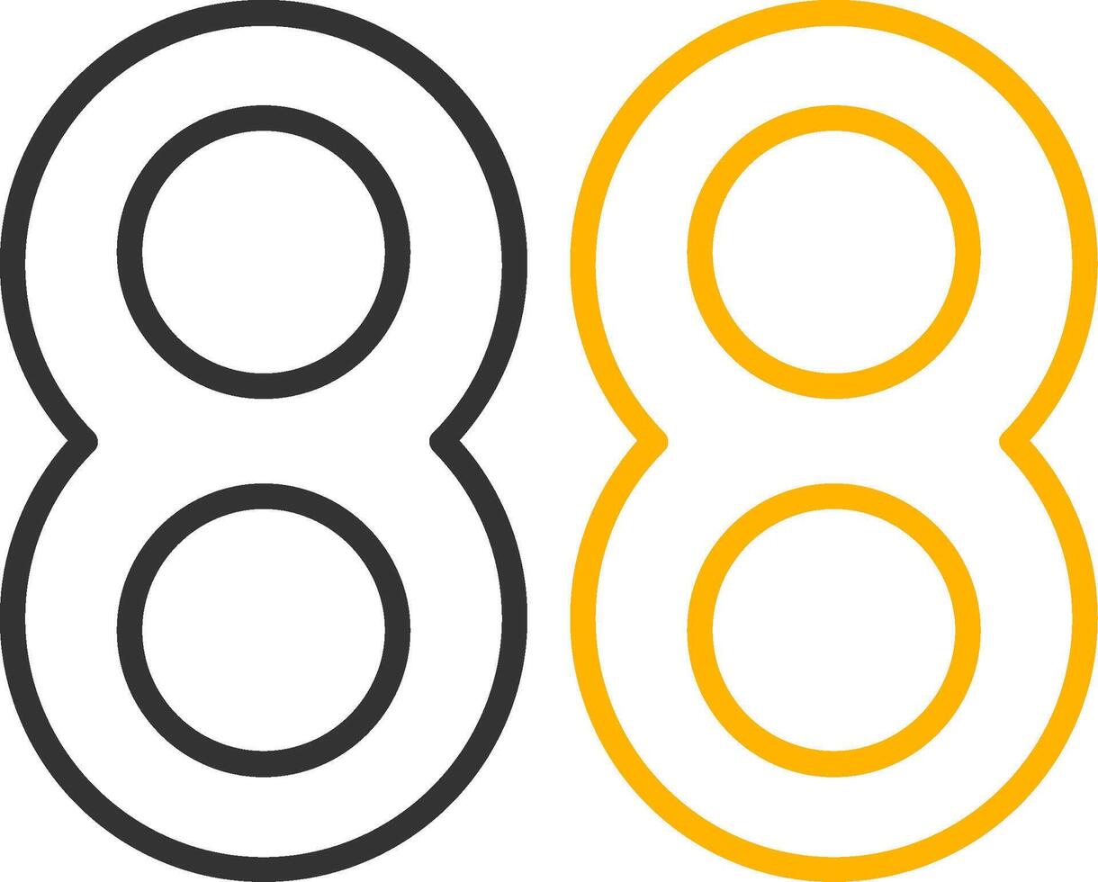 Eighty eight Line Two Color Icon vector