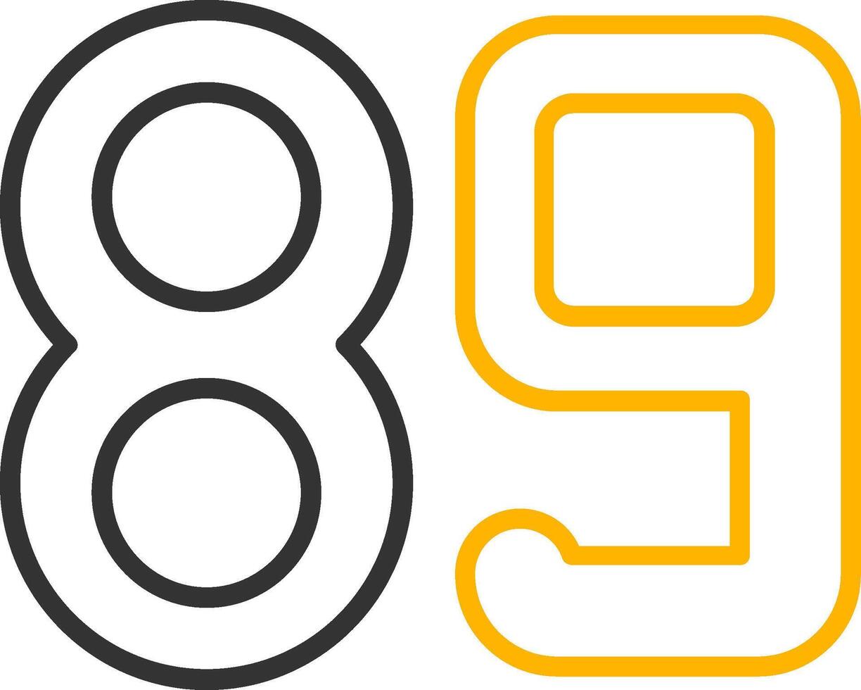 Eighty nine Line Two Color Icon vector