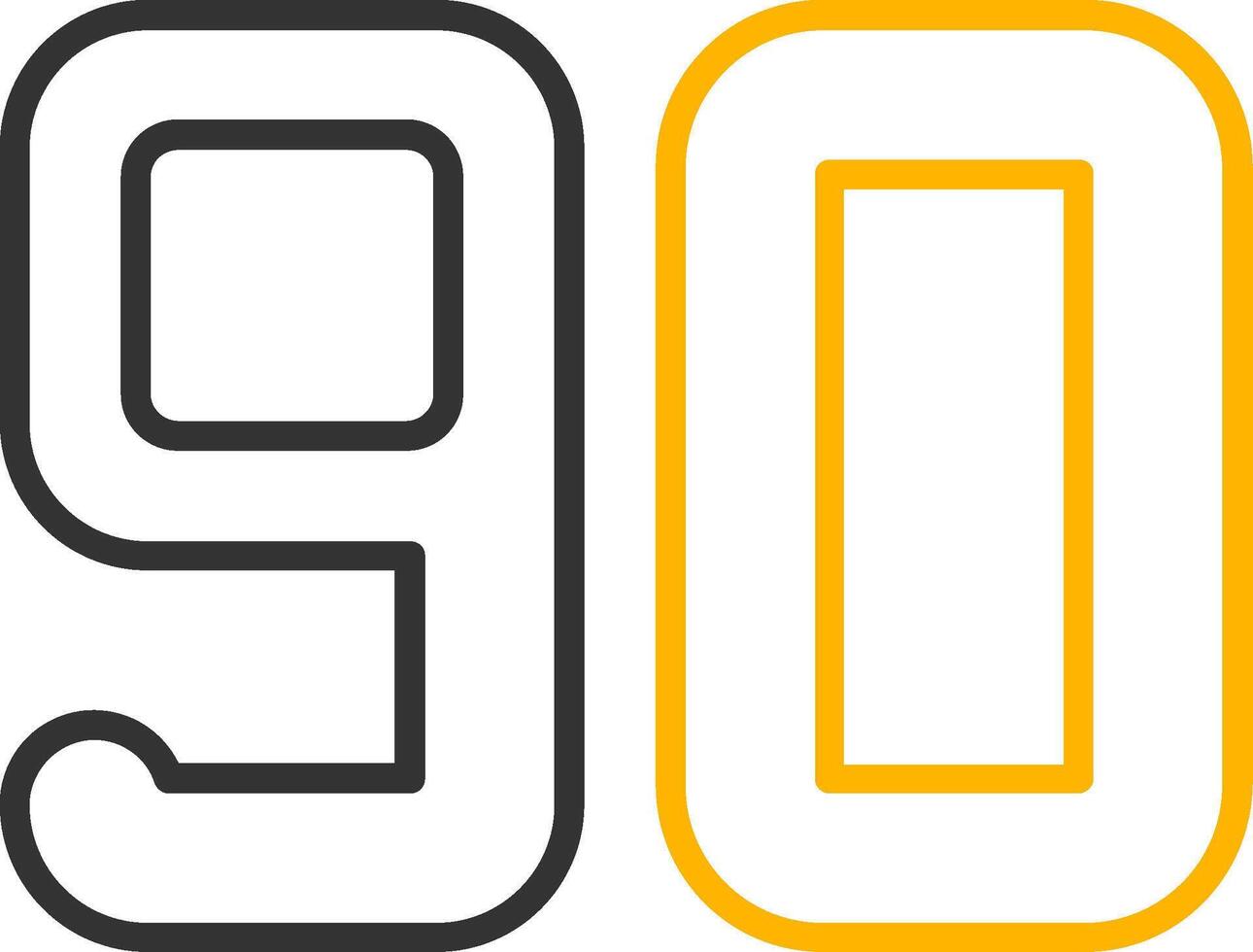Ninety Line Two Color Icon vector