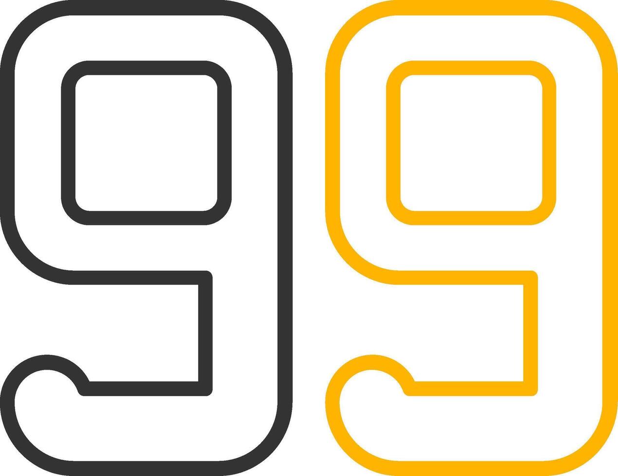Ninety nine Line Two Color Icon vector