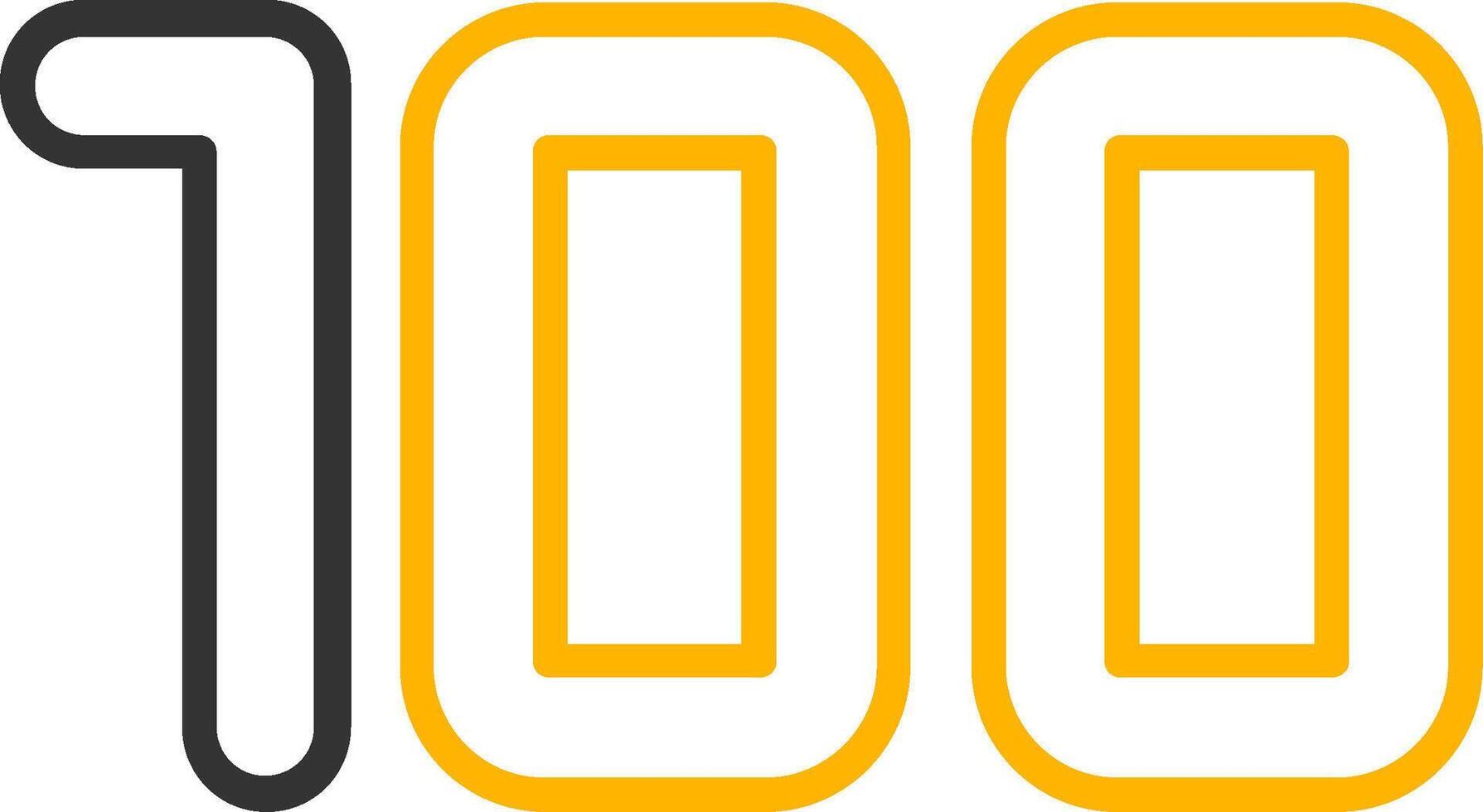 One hundred Line Two Color Icon vector