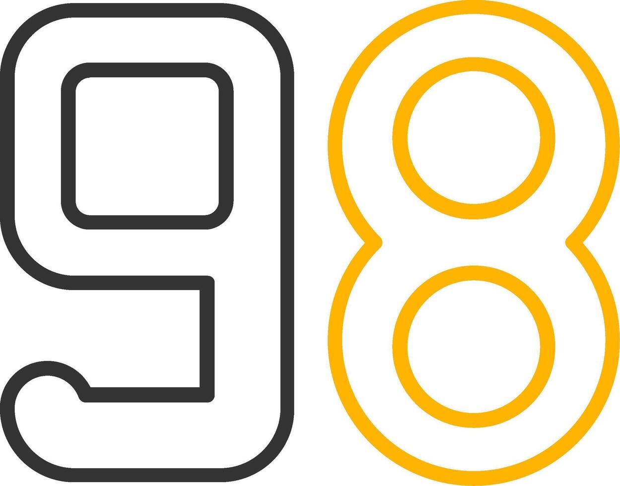 Ninety eight Line Two Color Icon vector
