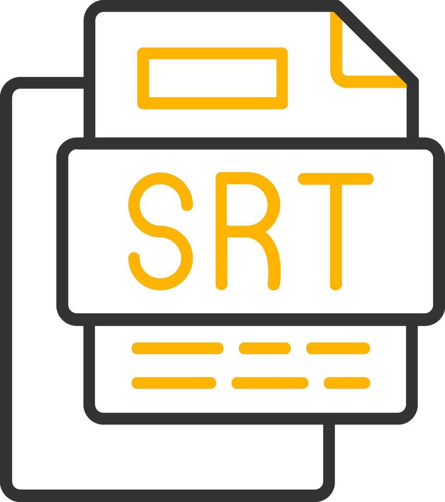 SRT File Line Two Color Icon vector