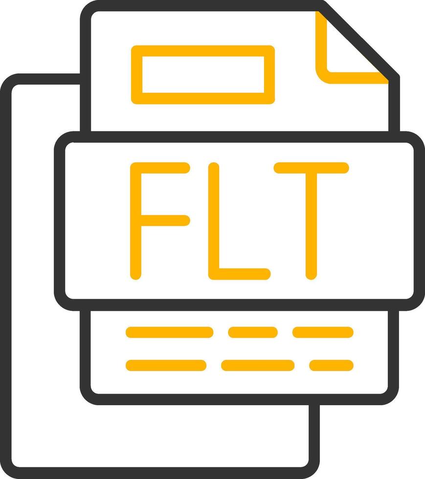 Flt File Line Two Color Icon vector