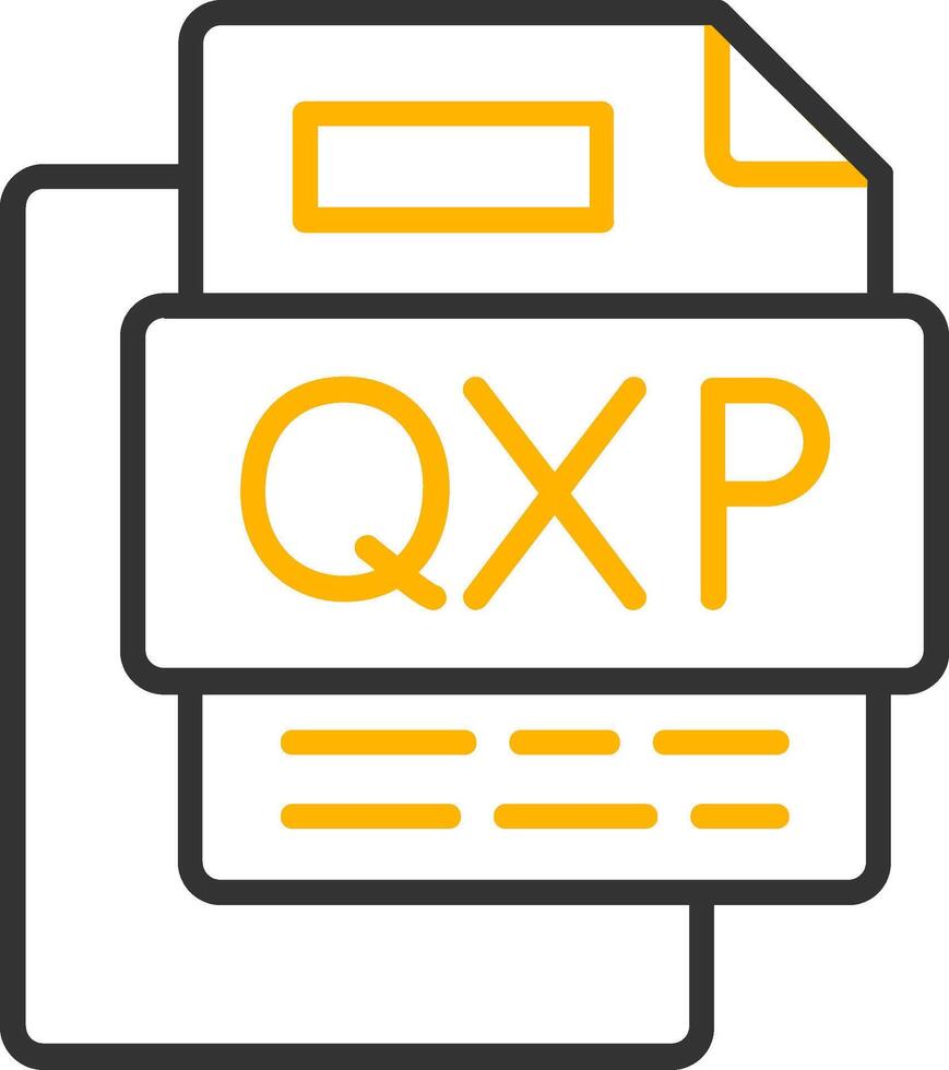 Qxp File Line Two Color Icon vector