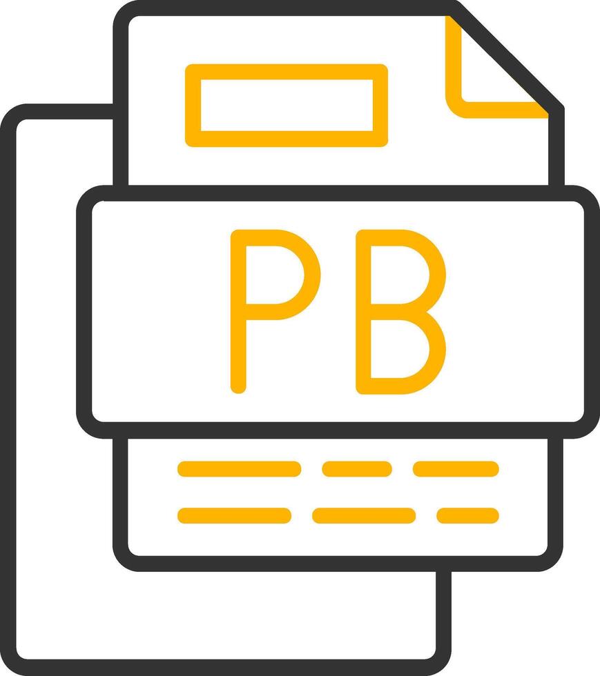Pb File Line Two Color Icon vector