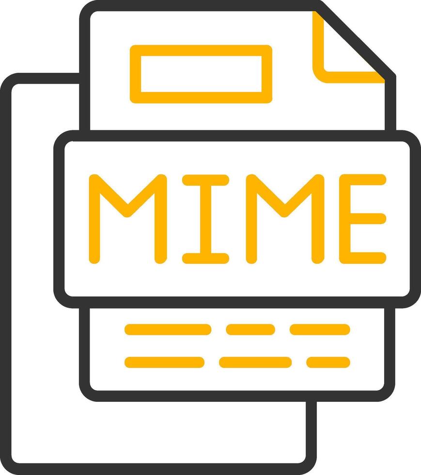 Mime File Line Two Color Icon vector