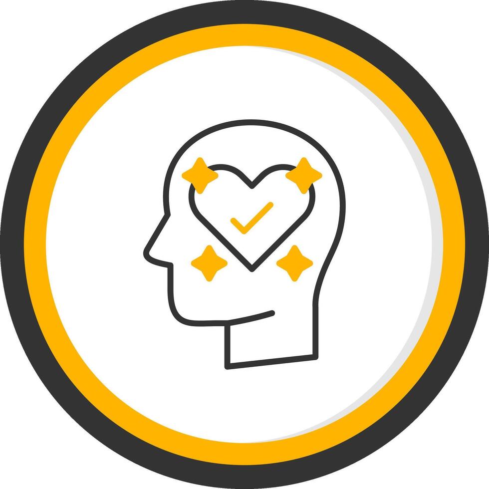 Mental Care Line Two Color Circle Icon vector