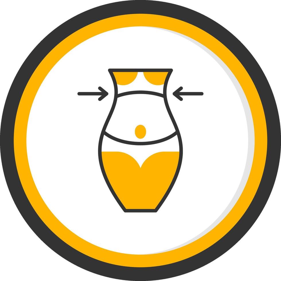 Fat Loss Line Two Color Circle Icon vector