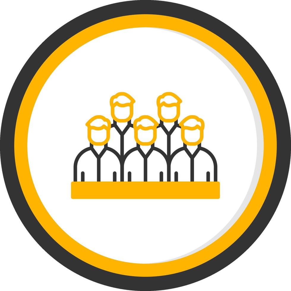 Spectators Line Two Color Circle Icon vector