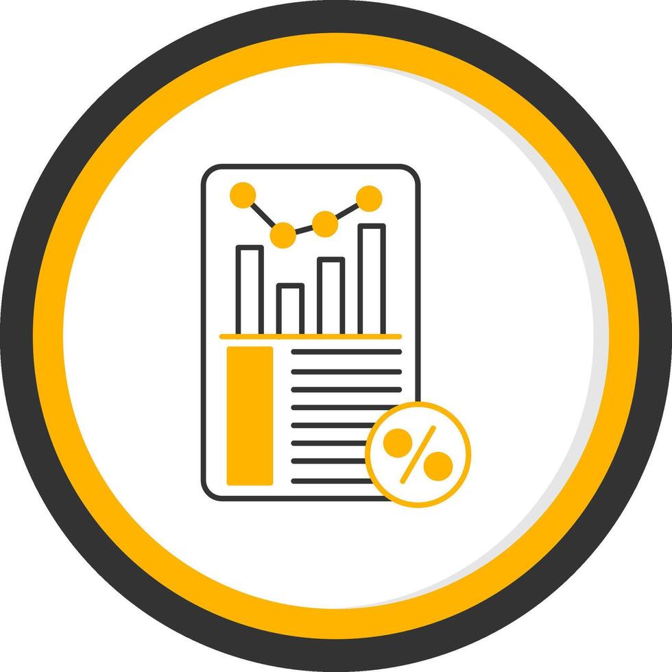 Sales Report Line Two Color Circle Icon vector