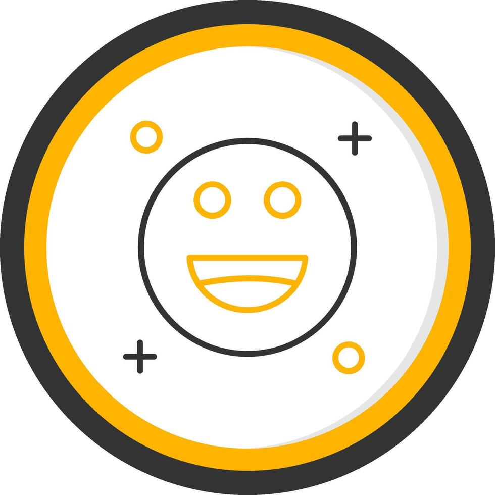Smile Line Two Color Circle Icon vector