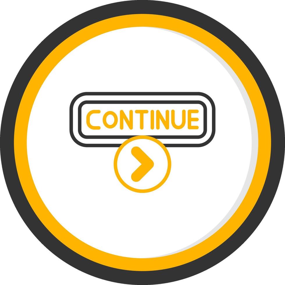 Continue Line Two Color Circle Icon vector