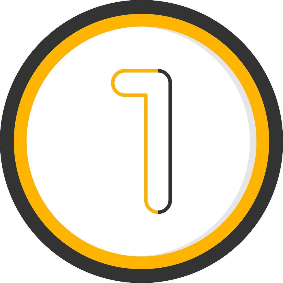 One Line Two Color Circle Icon vector