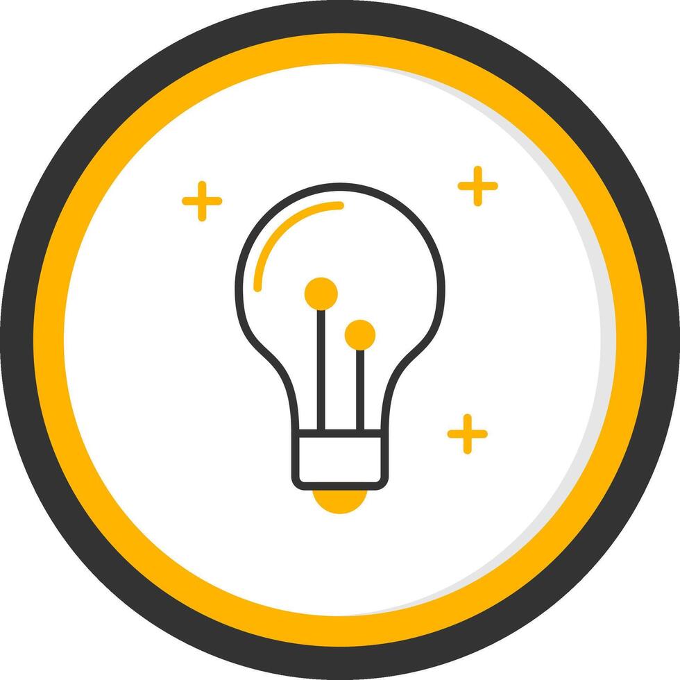 Idea Line Two Color Circle Icon vector