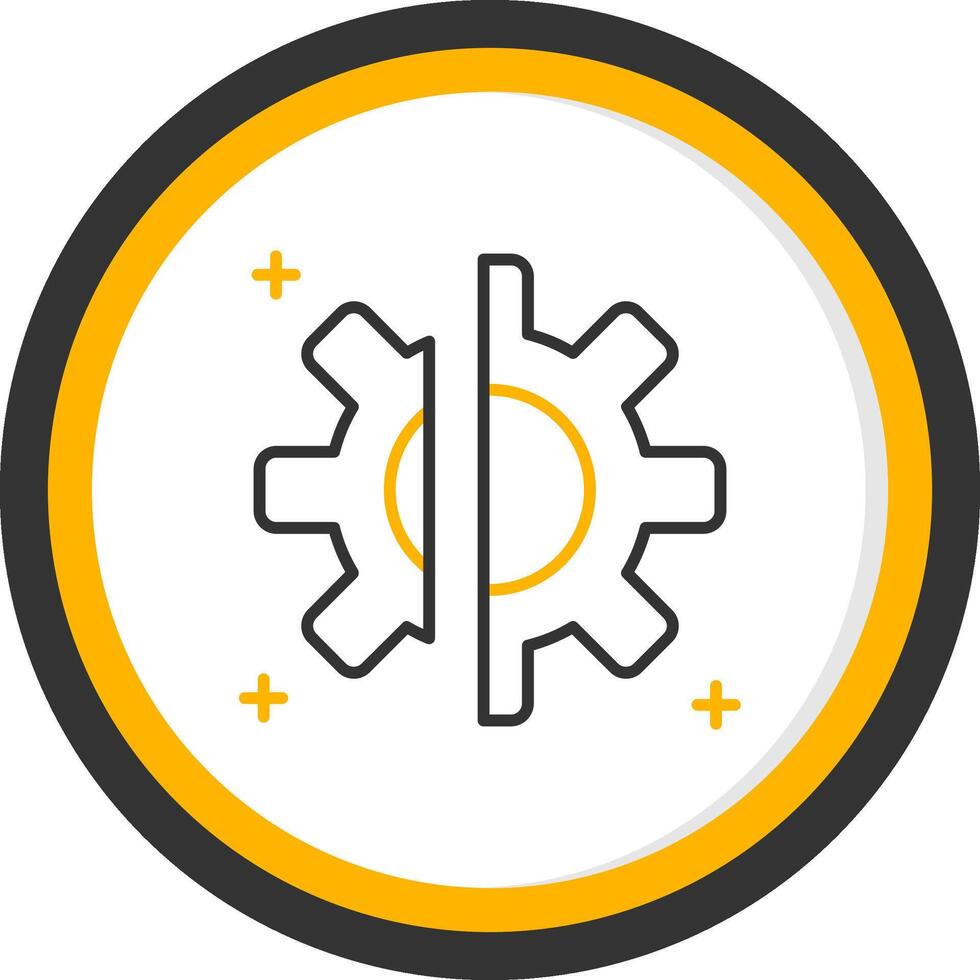 Disruption Line Two Color Circle Icon vector