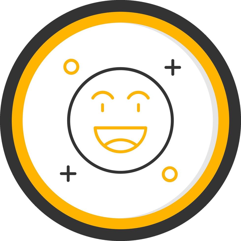 Happy Line Two Color Circle Icon vector