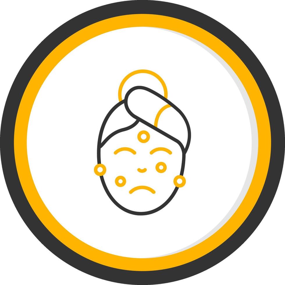 Acne Line Two Color Circle Icon vector
