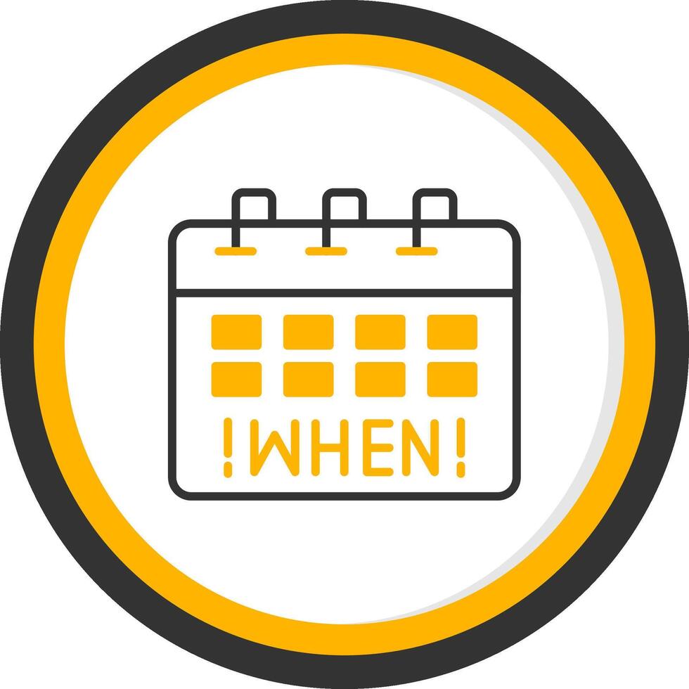When Line Two Color Circle Icon vector