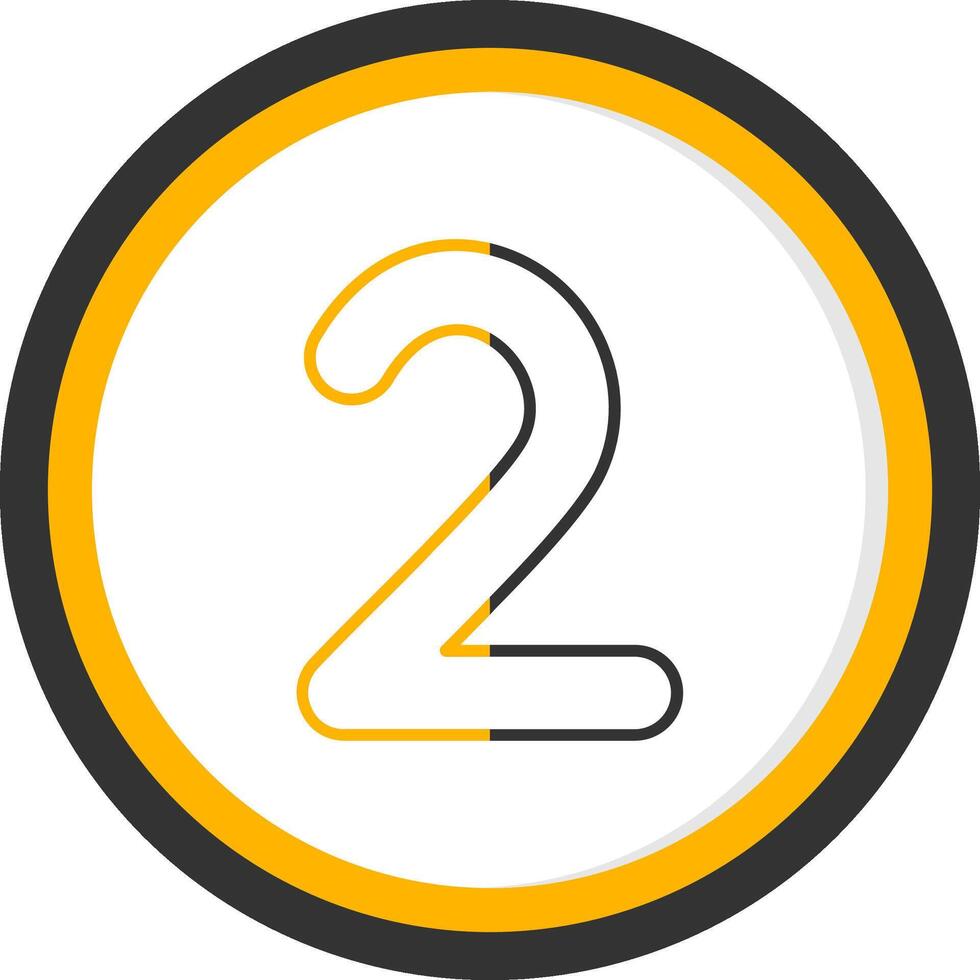 Two Line Two Color Circle Icon vector