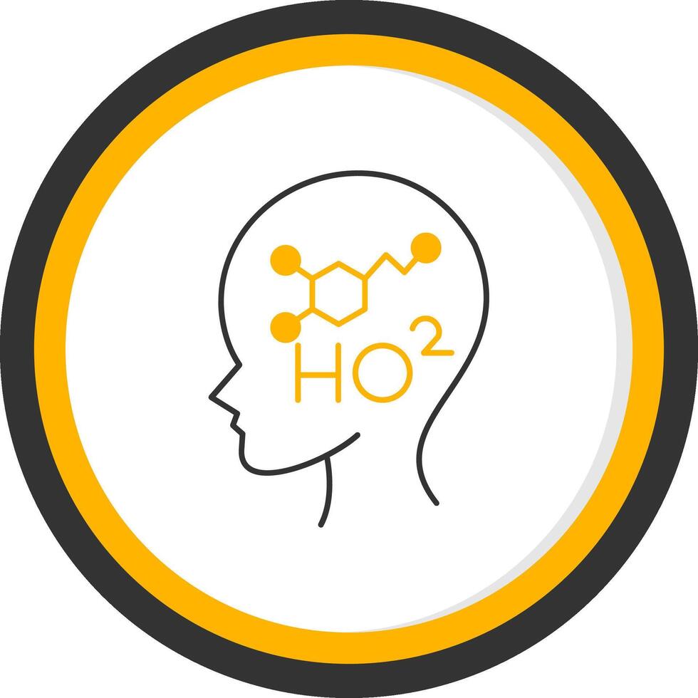 Dopamine Line Two Color Circle Icon vector