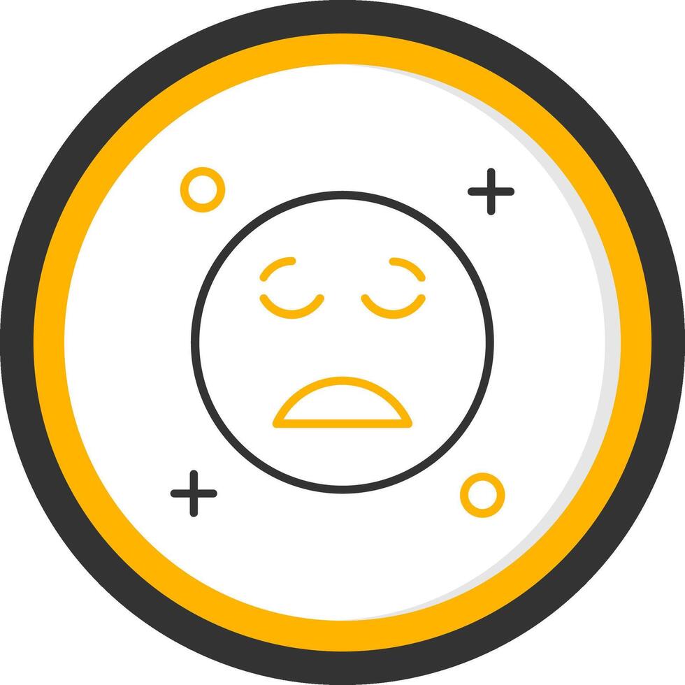 Relieved Line Two Color Circle Icon vector