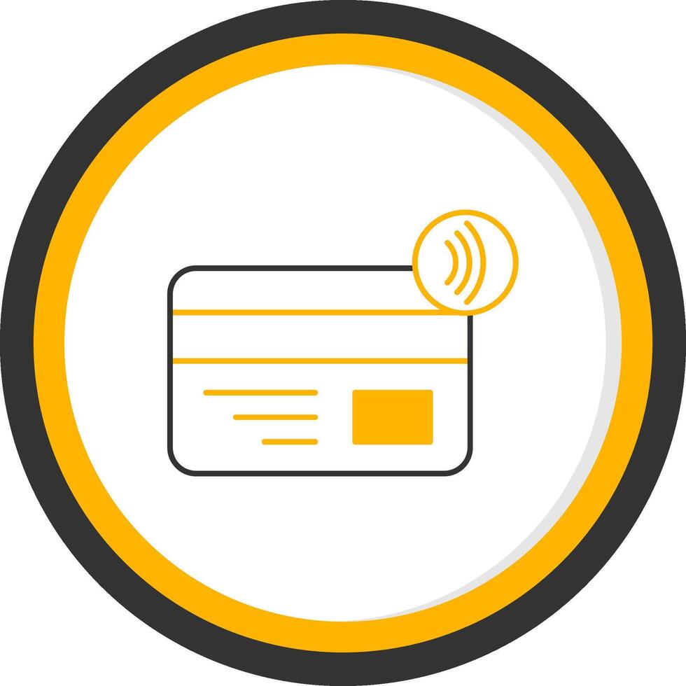 Nfc Payment Line Two Color Circle Icon vector