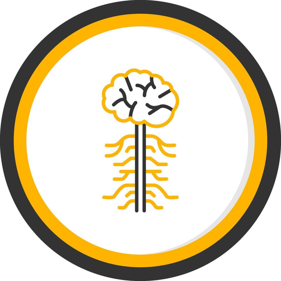 Nervous System Line Two Color Circle Icon vector