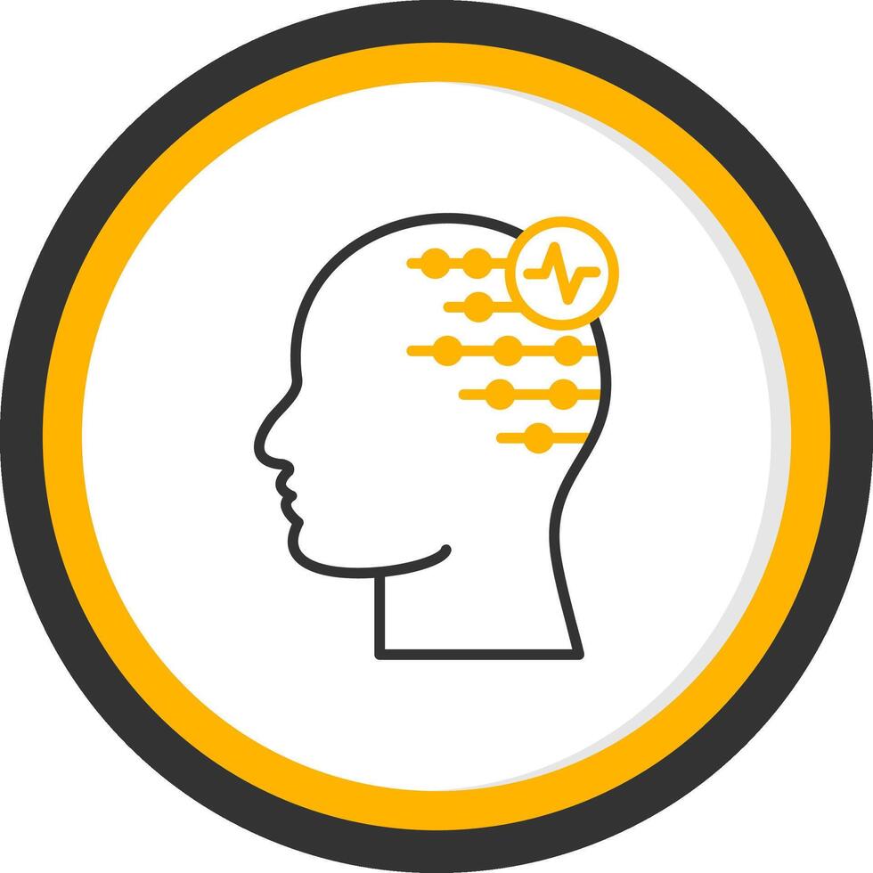 Electroencephalogram Line Two Color Circle Icon vector
