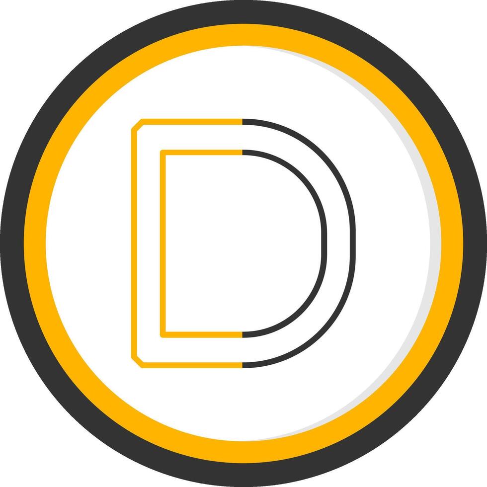 Capital D Icon vector
